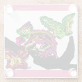 Regenwoud Kameleon plezier Glazen Onderzetter (Achterkant)