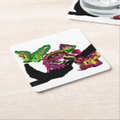 Regenwoud Kameleon plezier Kartonnen Onderzetters (Schuin)