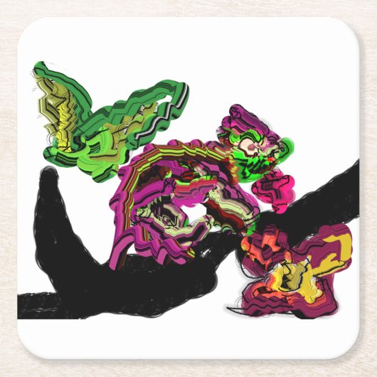 Regenwoud Kameleon plezier Kartonnen Onderzetters (Voorkant)