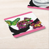 Regenwoud Kameleon plezier Kartonnen Onderzetters (Schuin)