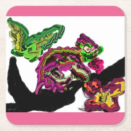 Regenwoud Kameleon plezier Kartonnen Onderzetters