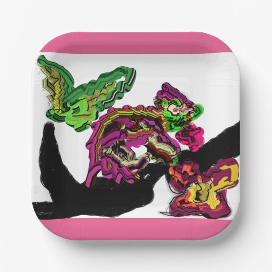 Regenwoud Kameleon plezier Papieren Bordje (Voorkant)