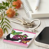 Regenwoud Kameleon plezier Sleutelhanger (Voorkant Rechts)