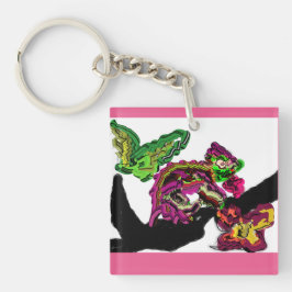 Regenwoud Kameleon plezier Sleutelhanger