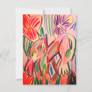 Regenwoud kameleon tekening  briefkaart