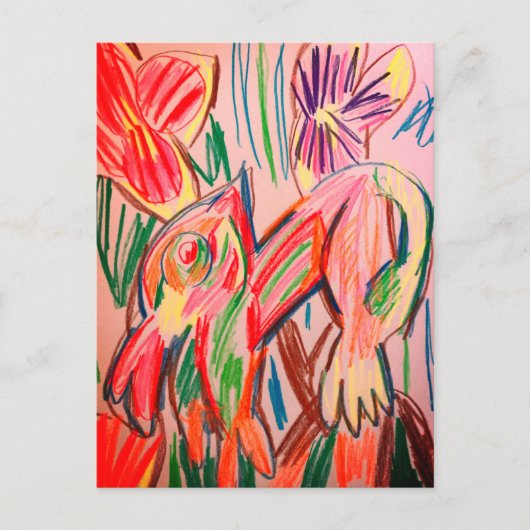 Regenwoud kameleon tekening briefkaart (Voorkant)