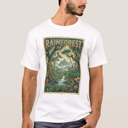 regenwoud retro design t-shirt (Voorkant)