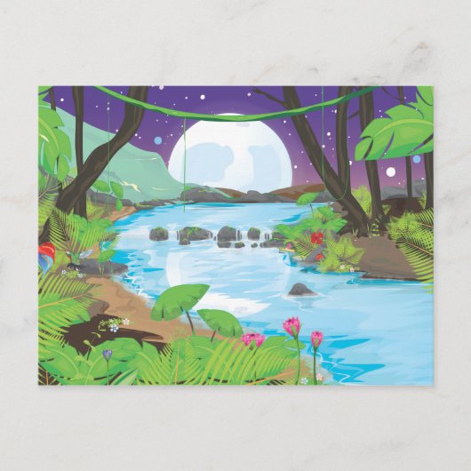 Regenwoud rivier briefkaart (Voorkant)