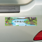 Regenwoud rivier bumpersticker (Op auto)