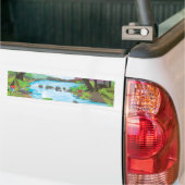 Regenwoud rivier bumpersticker (Op Truck)