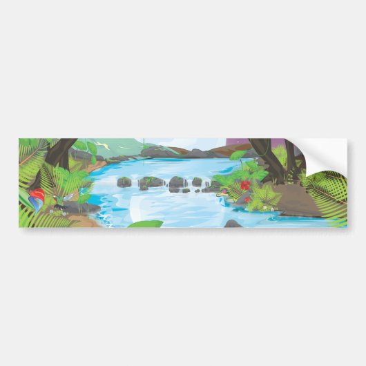 Regenwoud rivier bumpersticker (Voorkant)