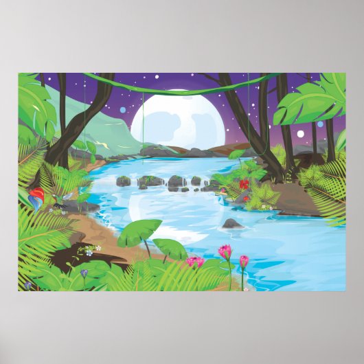 Regenwoud rivier poster (Voorkant)