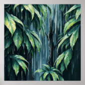 Regenwoud - Rustige illustratiestijl Kunst Poster (Voorkant)