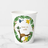 Regenwoud Schattigee Uil Parrot Toucan Vogels Verj Papieren Bekers (Achterkant)