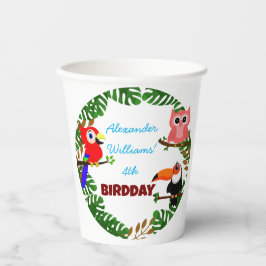 Regenwoud Schattigee Uil Parrot Toucan Vogels Verj Papieren Bekers