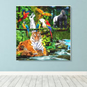 REGENWOUDBIODIVERSITEIT CANVAS AFDRUK (Insitu (Houten vloer))