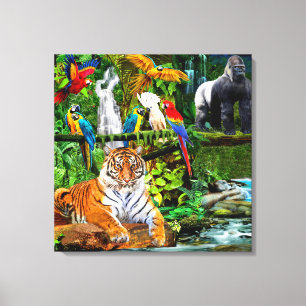 REGENWOUDBIODIVERSITEIT CANVAS AFDRUK