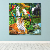 REGENWOUDBIODIVERSITEIT CANVAS AFDRUK (Insitu (Houten vloer))