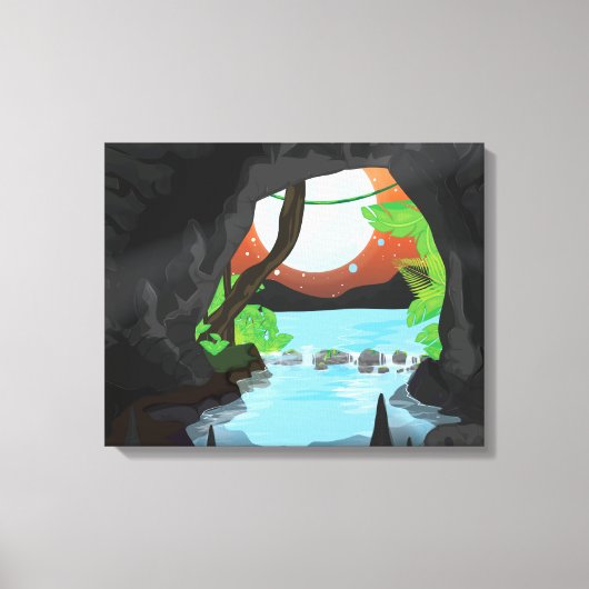 Regenwoudgrot Canvas Afdruk (Voorkant)