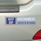 Regering Buiten mijn kerk houden Bumpersticker (Op auto)