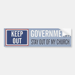 Regering Buiten mijn kerk houden Bumpersticker