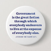 Regering is de Grote Fictie Ronde Button 7,6 Cm (Voorkant)