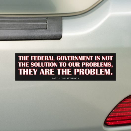 Regering is het probleem bumpersticker (Op auto)