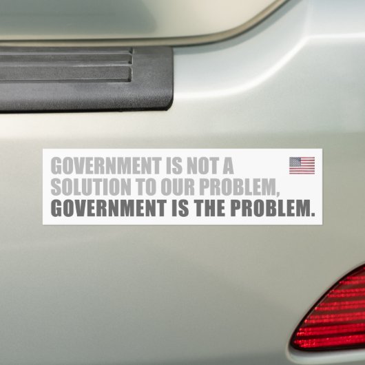 Regering is het probleem bumpersticker (Op auto)