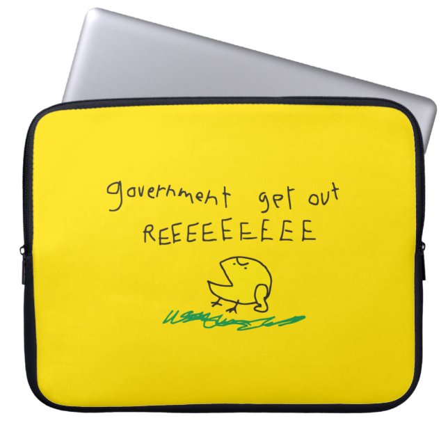 Regering komt uit de vlag REE SNEKRIGHT Gadsden Laptop Sleeve (Voorkant)