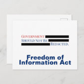 Regering mag niet worden teruggedraaid FOIA Light Briefkaart (Voorkant / Achterkant)