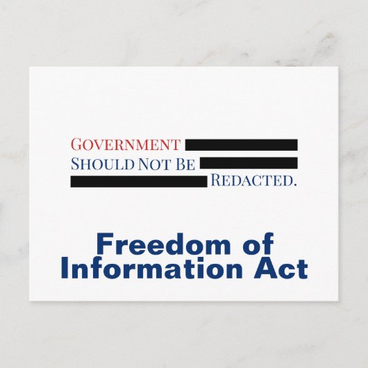 Regering mag niet worden teruggedraaid FOIA Light Briefkaart (Voorkant)