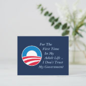 Regering niet vertrouwen briefkaart (Staand voorkant)