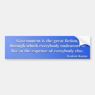 Regering van de Grote Fictie (Bastiat) Bumpersticker