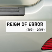 Regering van fouten (2001-2009) bumpersticker (Op auto)