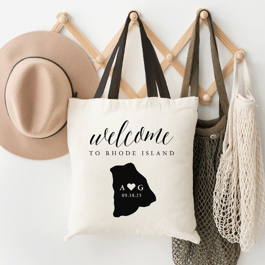 Regering van Rhode Island Silhouette Wedding Welco Tote Bag
