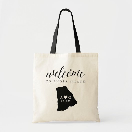 Regering van Rhode Island Silhouette Wedding Welco Tote Bag (Voorkant)