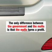 Regering versus de maffia bumpersticker (Op auto)
