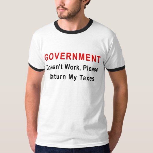 Regering werkt niet t-shirt (Voorkant)