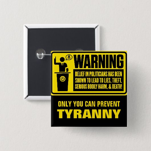 Regeringswaarschuwing Button (Voorkant /achterkant)