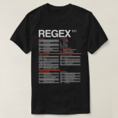 Regex Cheatsheet Regelmatige expressies 101 Comput T-shirt (Design voorkant)
