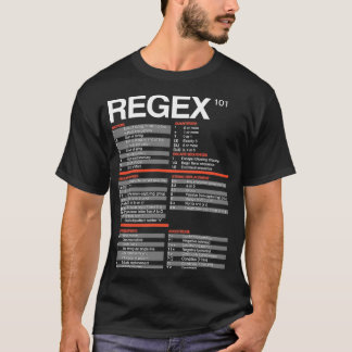Regex Cheatsheet Regelmatige expressies 101 Comput T-shirt