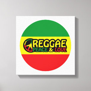 Reggaart met positieve woorden Vrede en Liefde Canvas Afdruk