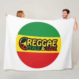 Reggaart met positieve woorden Vrede en Liefde Fleece Deken
