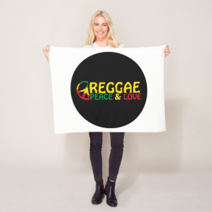 Reggaart met positieve woorden Vrede en Liefde Fleece Deken