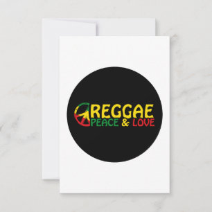 Reggaart met positieve woorden Vrede en Liefde Kaart