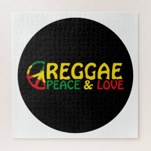 Reggaart met positieve woorden Vrede en Liefde Legpuzzel