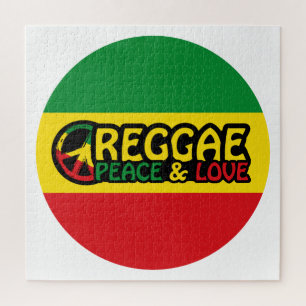 Reggaart met positieve woorden Vrede en Liefde Legpuzzel