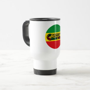Reggaart met positieve woorden Vrede en Liefde Reisbeker