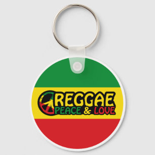 Reggaart met positieve woorden Vrede en Liefde Sleutelhanger