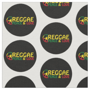 Reggaart met positieve woorden Vrede en Liefde Stof